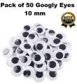 Maya Traders Pack of 50 Googly Eyes Black 10 mm. 