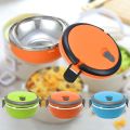 【HOT】 500Ml Lunch Box Portable Stainless Steel Round 1 Layer Insulated Thermos Thermal Leakproof Food Containers Lunch Box With Handle. 