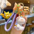 【Happier】Hot selling Bags and Travel Unisex Bags Key Holders        Leather Weave Rope DIY Resin Unicorn Keychain Cartoon Cute Animal Doll Keyring Women Couple Bag Car Charm Key Chain Gift. 