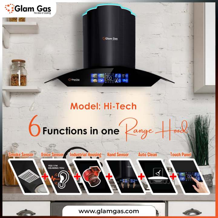 Glam Gas Range Hood Hi-Tech| Kitchen Hood | Chimney