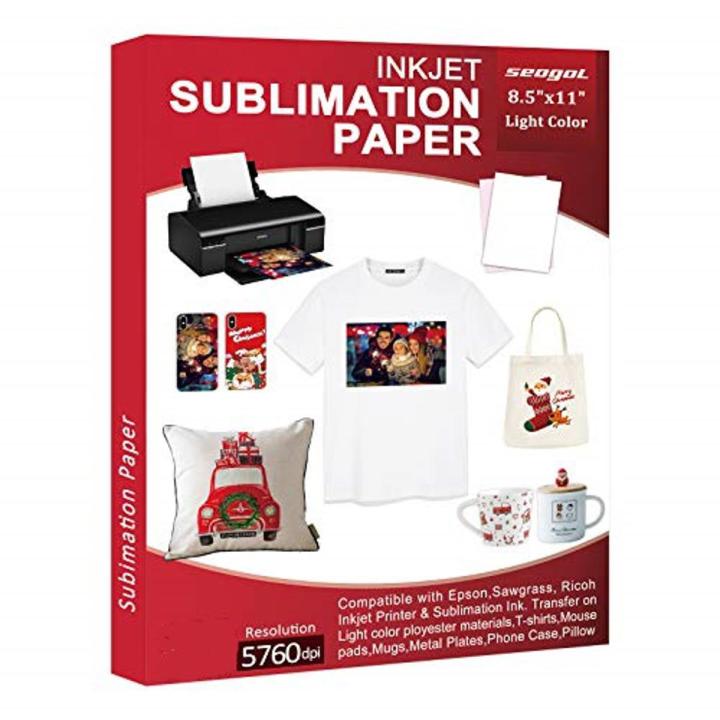 Sublimation Paper Pack of 10 Sheets A4 size for Any Inkjet Printer with Sublimation Ink, Heat Transfer Sublimation for Mugs T-shirts Light Fabric