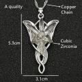 Arwen Evenstar Necklace Elfstone Elessar Aragorn Galadriel Elves Cubic Zirconia Stone Pendant Jewelry Women. 