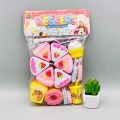 Kids Kitchen Toys DIY Cutting Birthday Cake Pretend Play Food pink - 22 Pcs. 