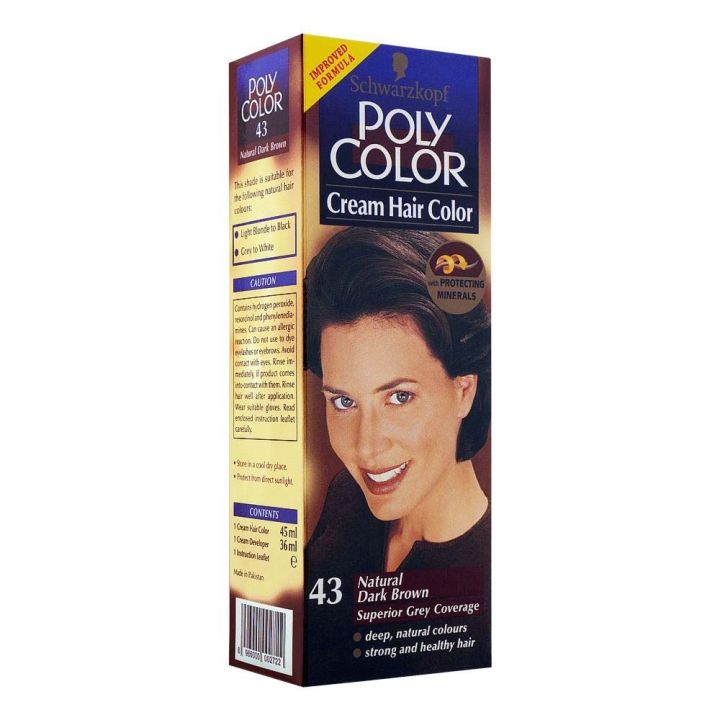 Poly Color Cream Hair Color, 43 Natural Dark Brown