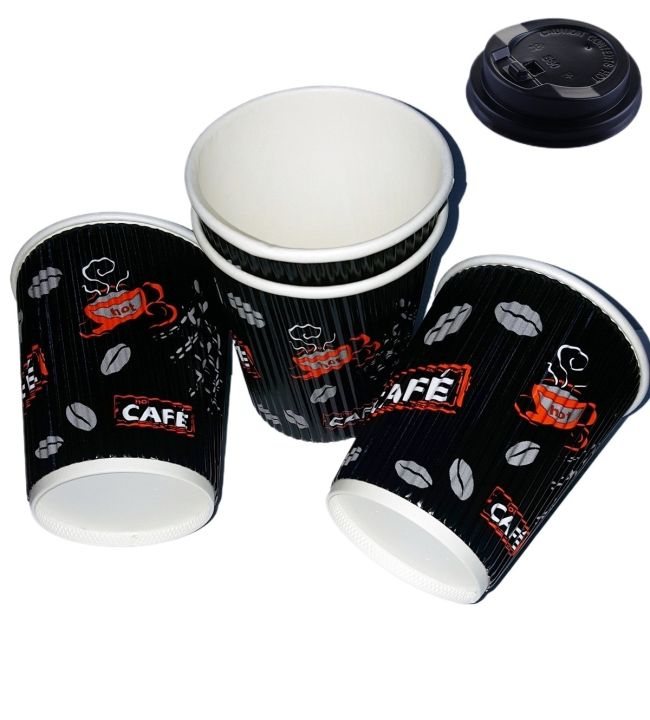 Pack of 20 Disposable Coffee Tea Cups (Insulated Double Paper Cup ...