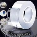 Nano tape (Double sided Washable silicon Transparent tape) Transparent Traceless Waterproof tape. 