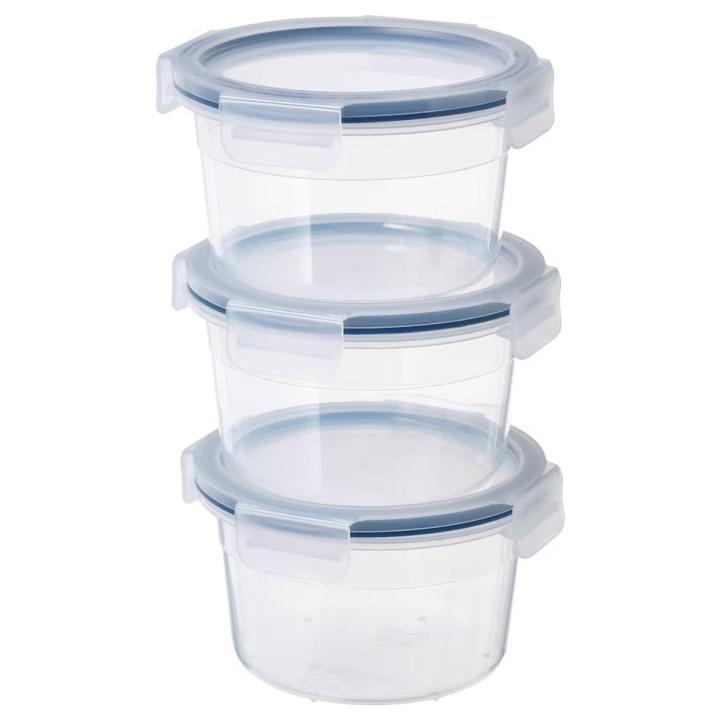 Food container with lid Ikea Pack Of 3 round/plastic, 750 ml