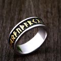 Wholesale Ring Jewelry Amulet Rune Words Odin 's Symbol Stainless Steel Viking Runes Ring. 
