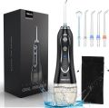TEBIKIN Cordless Water Flosser Portable Dental Professional Oral Irrigator with Gravity Ball Powerful Travel Water Teeth Cleaner with 5 Levels 5 Tips IPX7 Waterproof 300ML for Home Travel. 