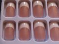 French Nails Artificial Nails Set of 24 Nails with Filer and 24 Stickers Sheet. 