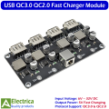 DC 6V–32V to 5V 24W 1/2/4-Channel USB Fast Charger Module QC2.0 / QC3.0, DC-DC Step-Down Converter (XFW-KC24) by Electrica. 