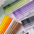 3/6Pcs 0.5mm Featured Plastic Gel Pen Morandi Color Box Black Ink Quick Dry Painting Pens Student Stationery Office School Supplies. 