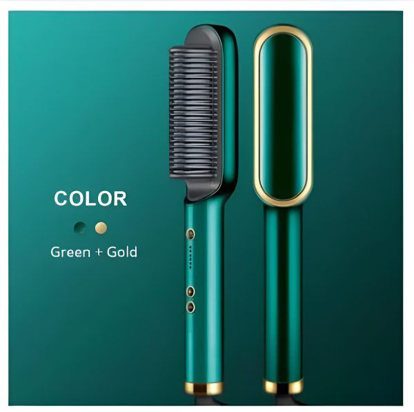 2 in 1 Hair Straightening Comb & Curling Brush | Fast Heating, Anti-Scald, Multifunctional Design | No Damage, Easy to Use