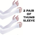 The Memorable Fashion 2 Pair Thumb Hole Arm Sleeves For Girls, Women /Arm Long Sleeves Best For Cycling Golf Running Driving Moisture Wicking Stretch and For Islamic Muslim hijab Girls, Women. 