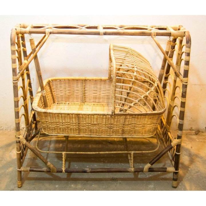 Cane baby jhoola Rattan Wicker Baby Swing Bed