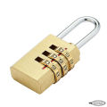 Combination Lock Small Padlock For Luggage, Backpack, Briefcase, Lock Travel Suitcase Zip Jewelry Brass Body with Blister Packing - Golden. 