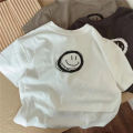 Printed smile face Korean style kids T shirt summer loose casual short sleeve tees tops boys children clothing T-shirt 2-8years. 