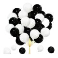 Black and White Birthday  Decoration Set with Silver Buntings Banner , Confity Balloons and Latex Balloons With Arch Making Strip. 