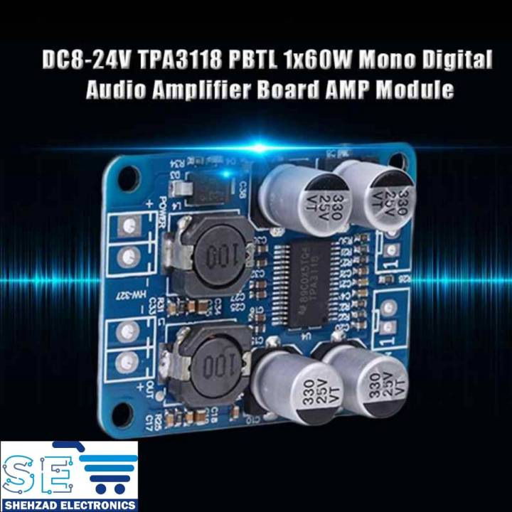 TPA3118 PBTL Class D Mono Digital Amplifier Board 60W 12V to 24V  Amplifier Module