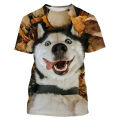 Funny pet dog T-shirts husky animal 3D print streetwear men women fashion oversized short sleeve t shirt kids tees tops clothing. 