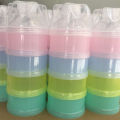 3/4 Layers Feeds Formula Dispenser Twist-Lock Stack able Milk Powder Box Baby Food Storage Container for Toddlers no Powder Leakage. 
