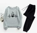 Winter Suit Butterfly and Heart Printed Fleece Tracksuit Sweatshirt and Trousers For Women and Girls - Fashionable and Cool Women's Tracksuit. 