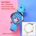 Cute Cheese Cat Pattern Children Watches With Bracelet Quartz Analog Kids Watches For Girls Boys Ladies Clock Relogio. 