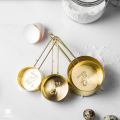 Gold Measuring Cups Measuring Spoons Set Stainless Steel 8 PIECE Dry and Liquid Ingredients Cooking Utensils. 