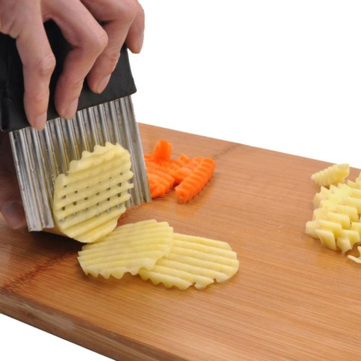 Potato Cutter Stainless Steel Potato Wavy Knife French Fry Chip Cutter Kitchen Vegetable Slicer Cutting Tools Kitchen