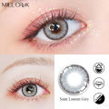 Color lens Oman Grey Color Three Tone Eye Contact Lenses With Container + free water kit / disposable lenses / lense, eye lense / color lense / eye lenses for girls-Blue. 