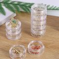 Mini Round Jewelry Storage Box (5 Layer) – Transparent Acrylic Organizer for Rings, Earrings, Studs & Small Accessories | Compact 360° Rotating Jewelry Case for Dressing Table & Travel. 
