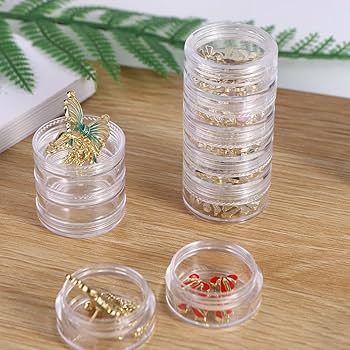 Mini Round Jewelry Storage Box (5 Layer) – Transparent Acrylic Organizer for Rings, Earrings, Studs & Small Accessories | Compact 360° Rotating Jewelry Case for Dressing Table & Travel