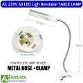 60 Smd Led Bendable Light Lamp 220v Magnetic Base Gooseneck Sewing Machine Smd Light Replaceable Bulb Multi-Function Desk Lamp, Repair Spotlight Reading Book Night Light by electrica. 