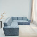 New L Shape Sofa 6 Seater Velvet Fabric. 