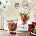 350ml Double Wall Glass Coffee Mugs with Clear Dry Flower Inside | Floral Coffee Cup | Heat Resistant Tea Coffee Cups Milk Mug Creative Gift. 