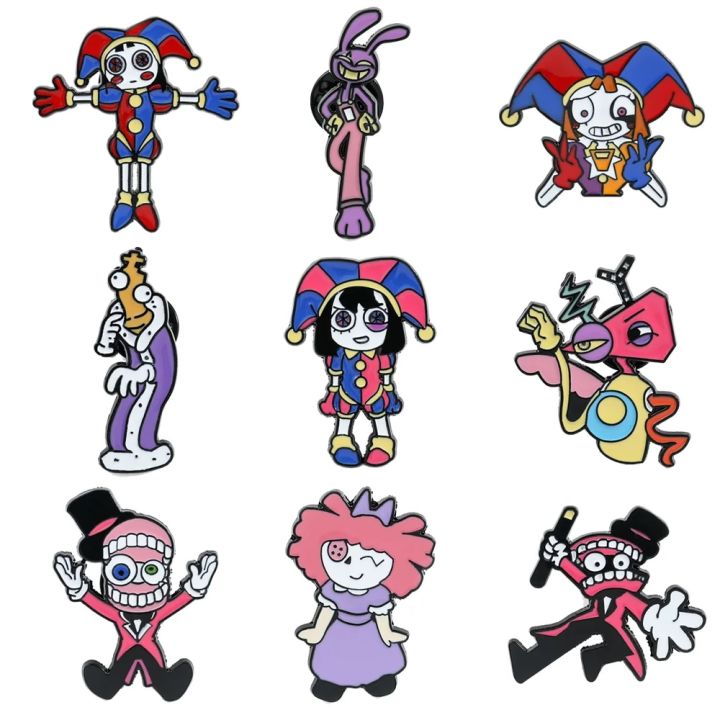 The Amazing Digital Circus Enamel Pin Cartoon Figure Pomni Jax Ragatha Metal Badge Brooch Jacket Jeans Lapel Pin Jewelry Gifts