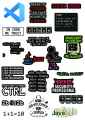 Multiple Programming Stickers Of Your Choice Available in Single, Pack of 3, 5, 8. 12, 15 Best Quality Aesthetic Cool Stickers For Computer Guys. 