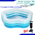 Intex Swimming Pool | Summer Colors Star SWIMMIMG POOL Inflatable Pool with FREE HAND PUMP (73 x 71 x 21 inches) - 56495. 