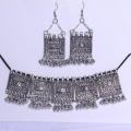 ANTIQUE AFGHANI CHOKER FOR ALL AGES SILVER WITH EARRINGS COLOR GOLDEN. 