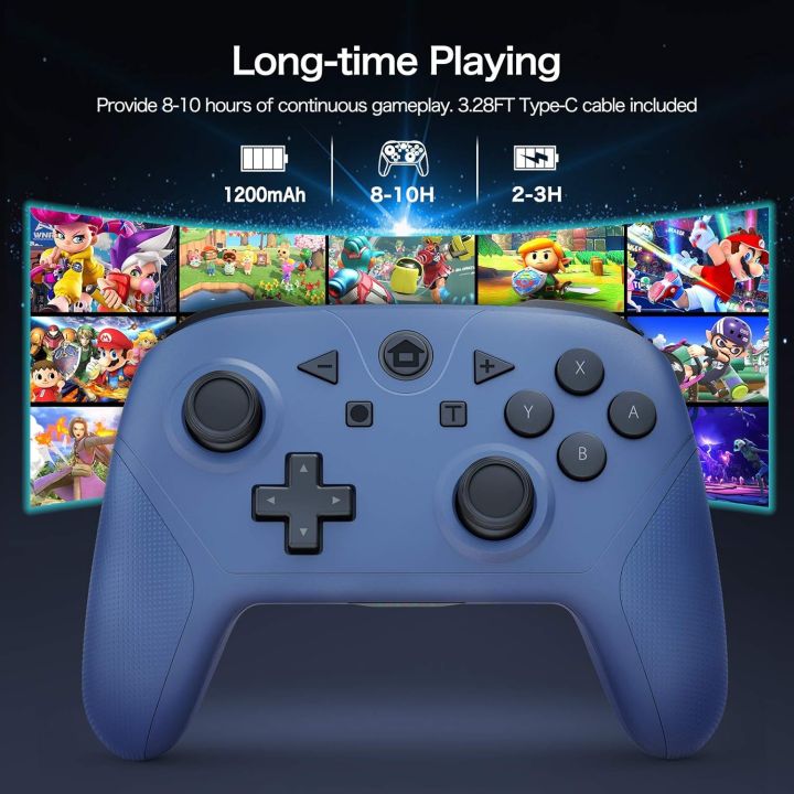 YCCTEAM%20Wireless%20Controller%20for%20Switch/Switch%20Lite,Wireless%20Switch%20Pro%20Controller%20Remote%20Gamepad%20Joystick%20with%20NFC/Turbo/%206%20Gyro%20Axis/Dual%20Vibration-Blue%20-%20Image%202