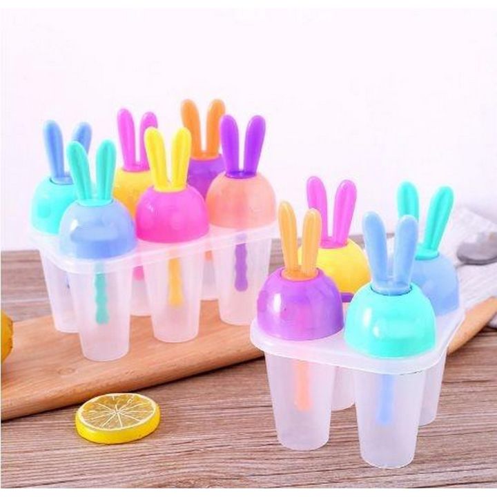 Pack of 6 Reusable Ice Cream Molds Set - Plastic - Multicolor