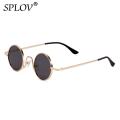 SPLOV Vintage Rap Sunglasses Men Women Steam Punk Style Hip-Hop Small Round Metal Frame Eyewear Retro Gafas De Sol With Case. 