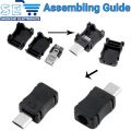 DIY Micro USB Type A & B Type_C  Male Female Assembly Connector Plug Socket. 