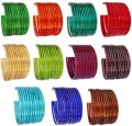 Pack of 15 Dozen in 15 colors simple glass bangles for girls plain glass bangles for girls. 