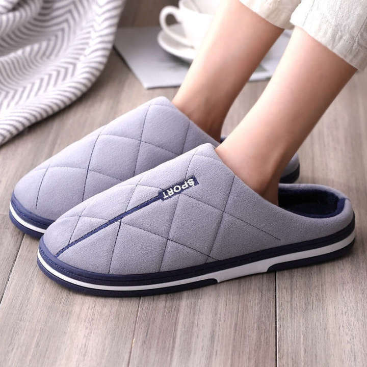 Autumn Winter Mens Slippers Extra Large Plus Size Home Cotton Shoes Warm and Thick Sole 46 47 4849
