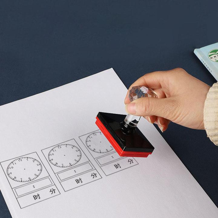 Big size 2x3 Inch HB 5080 Model Custom kids Teacher pre inked clock stamps time with ink pad