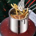 Stainless Steel Deep Frying Pot With Strainer. 