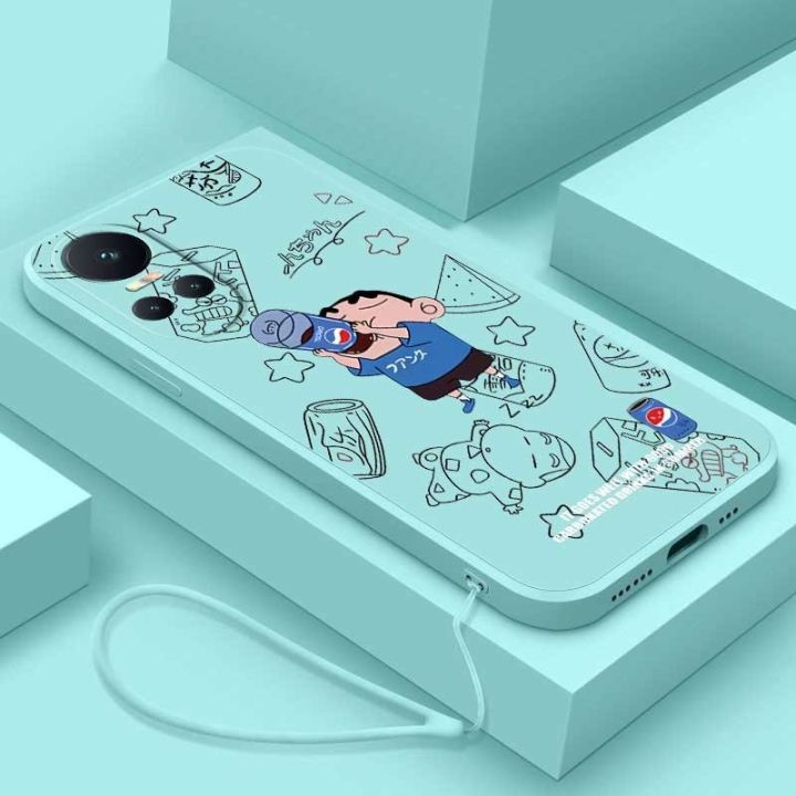 OPPO Reno 10 Pro 5G reno10 Pro+Plus Crayon Shin-chan Soft Phone Case Cartoon Straight Liquid Silicon Cover Casing