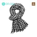 Thick Warm Long Scarf Stylish Black White Plaid Print Scarf with Tassel Trim Warm Shawl for Women Women Black White Scarf. 