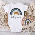 Personalised Rainbow Baby Girl Boy Bodysuit New Baby Gift Custom Baby Name Jumpsuit Toddler Playsuit Clothes Infant Shower Gifts. 